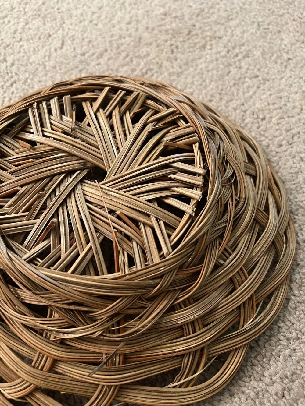 Farmhouse Woven Natural Rattan Decorative Basket - Brown